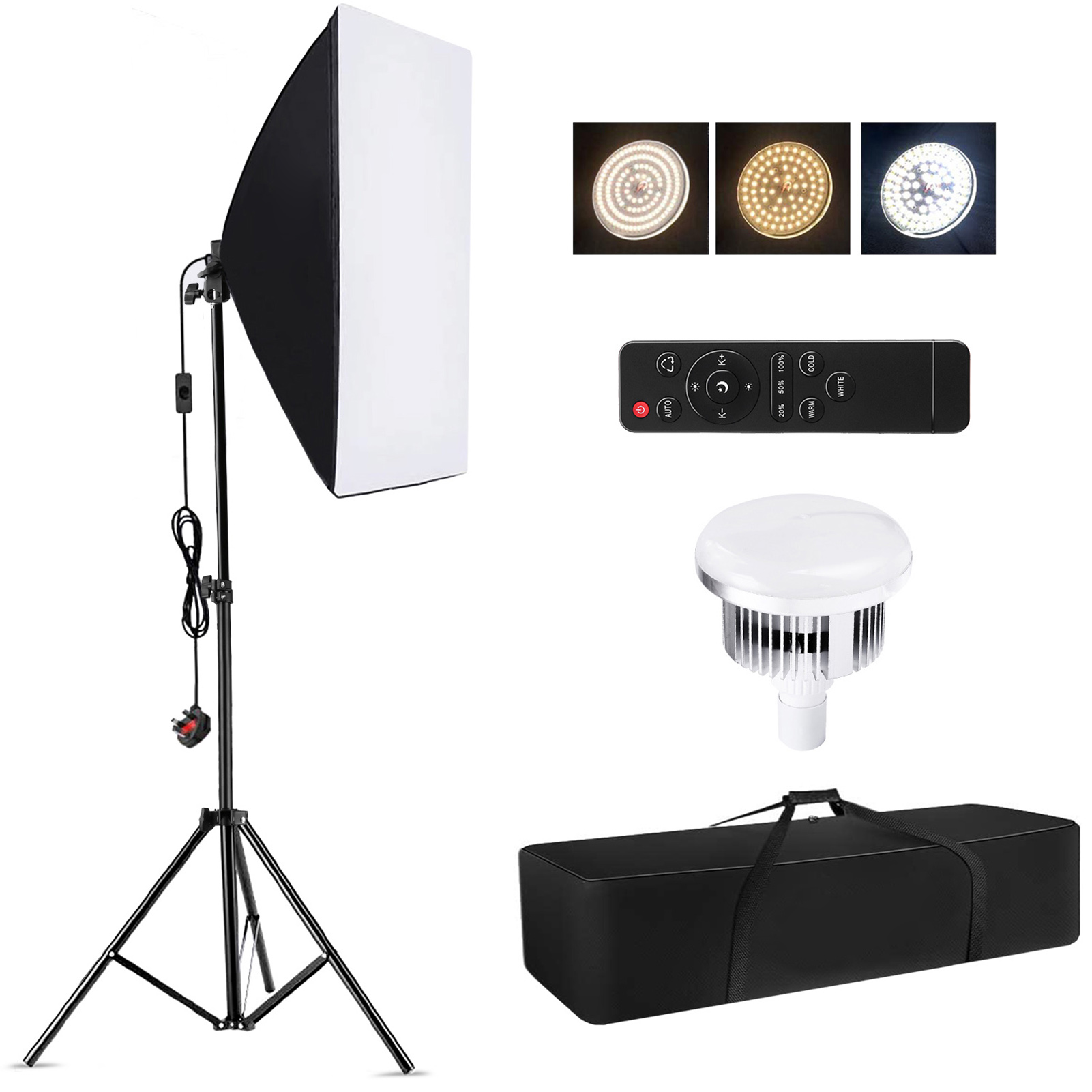 Photography Treatment - Camnoon Studio 写真撮影ライトキット ソフトボックス照明セット 85W 3000K-6000K
