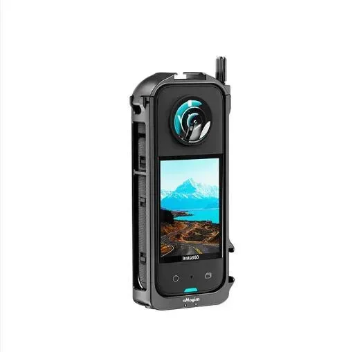 Camera Cold Shoe - HAFOKOスポーツカメラ保護コールドシューケースメタルフレームラビットケージ（レンズ保護付き）insta360 x4用カメラアクセサリー