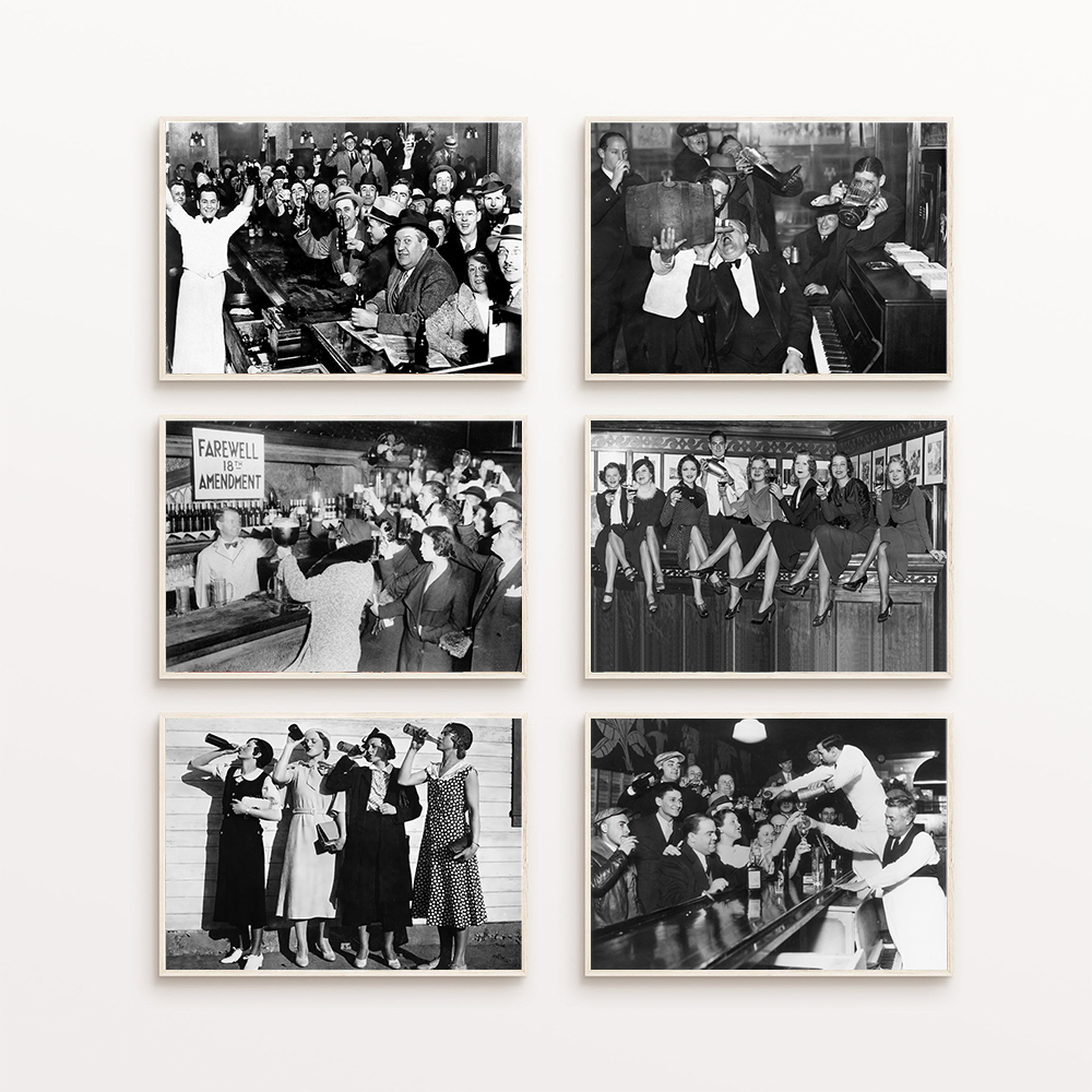 Photography New York - 黒と白のポスター,ビールの禁止,キャンバス絵画,新しいyorkヴィンテージアート,プリントバー,パブ,壁の装飾,1920s