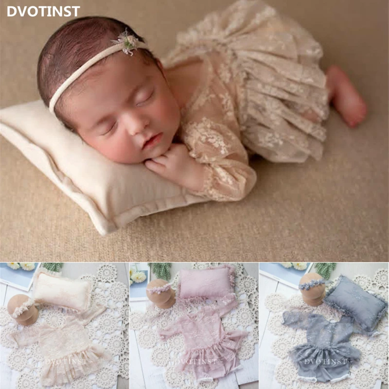 Photography Cheat Sheet - 新生児の写真撮影の小道具女の赤ちゃんのレースの衣装ボディスーツヘッドバンド枕服 Fotografia アクセサリースタジオ写真の小道具