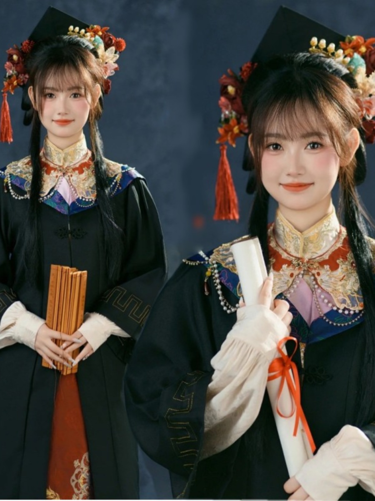 Photography Graduation - 新しい中国風スタジオ写真撮影明王朝漢服女性用卒業式ガウンと馬面スカート付きナショナルトレンドファッション