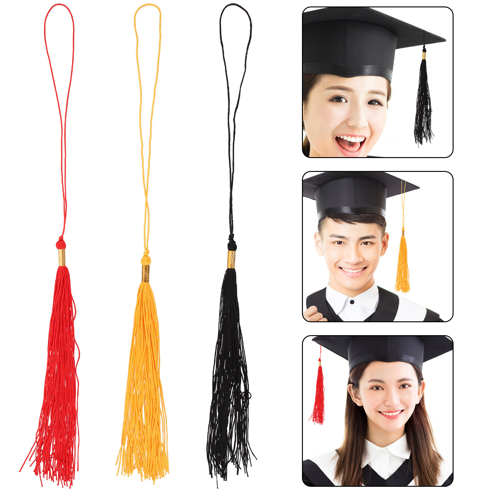 Photography Graduation - 3 個の卒業タッセル学術帽子ペンダントクリエイティブ卒業キャップアクセサリー写真撮影セレモニー装飾用品