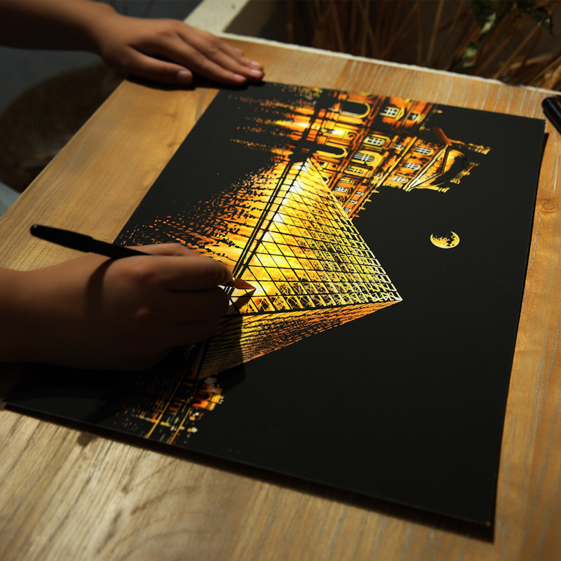 DIY カラフルな A3 都市夜景スクラッチペイントツール付 - Photography New York のレビューと価格