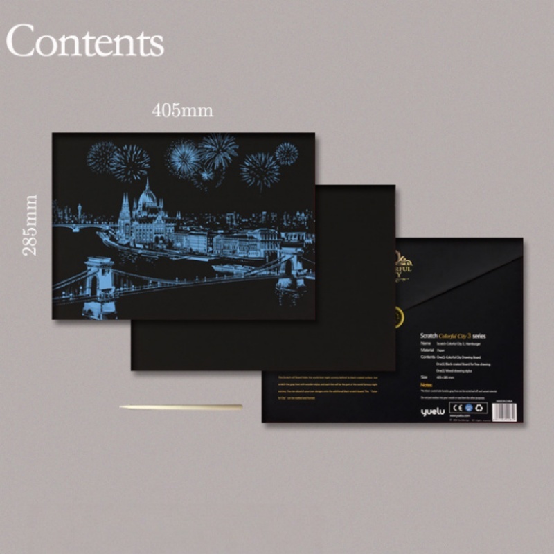 DIY カラフルな A3 都市夜景スクラッチペイントツール付 - Photography New York のレビューと価格