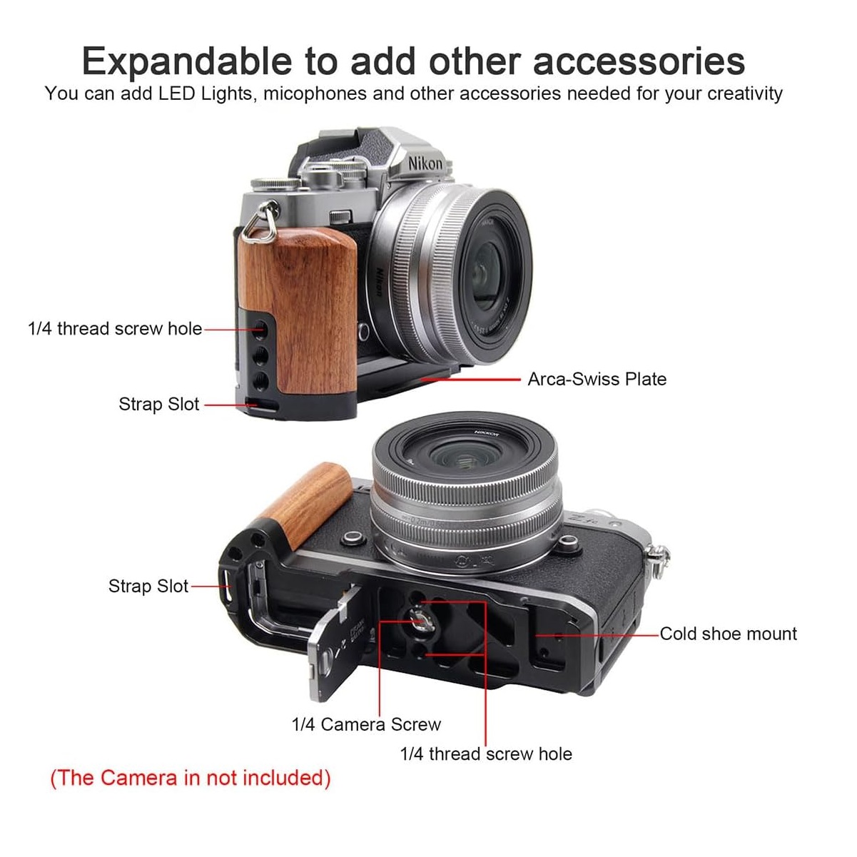 ハンドグリップ、Nikon Zfc カメラ用木製 L 字型グ - Camera Cold Shoe のレビューと価格