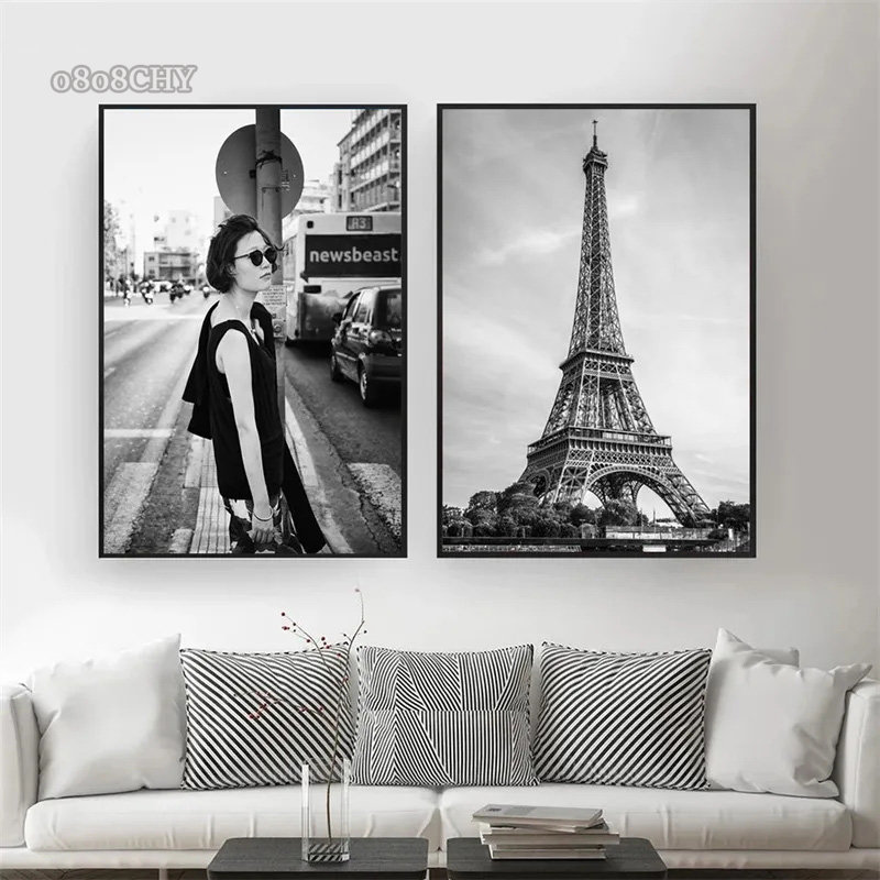 1pc フレームレス黒と白の旅行風景アルパカ キリンのテキシ - Photography New York のレビューと価格