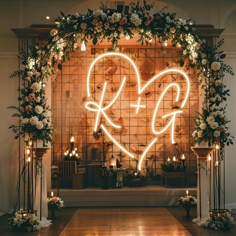 カスタムイニシャルハートLEDネオンサイン、結婚式パーティー - Photography Graduation のレビューと価格