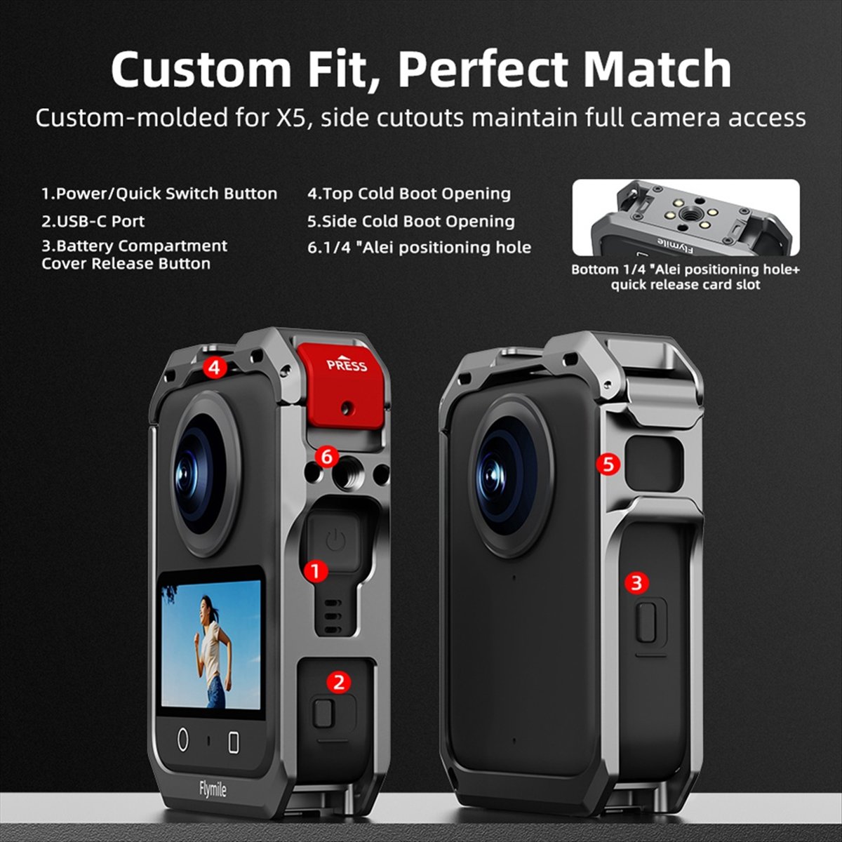 N05R Flymile 金属保護ケース Osmo 360  - Camera Cold Shoe のレビューと価格