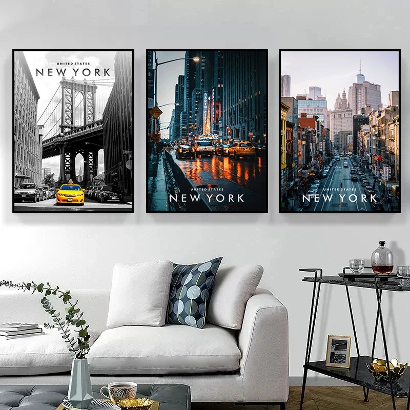 有名な都市景観ニューヨーク市コーディネートポスターキャンバス - Photography New York のレビューと価格