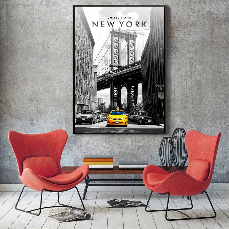 有名な都市景観ニューヨーク市コーディネートポスターキャンバス - Photography New York のレビューと価格