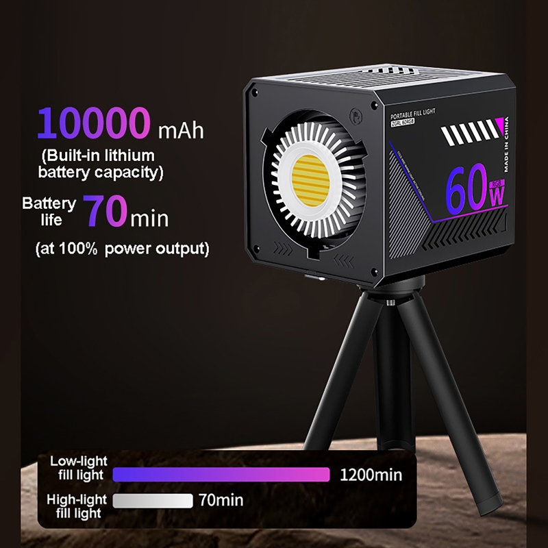 60W RGBビデオライト ポータブルLED撮影スタジオライ - Photography Treatment のレビューと価格