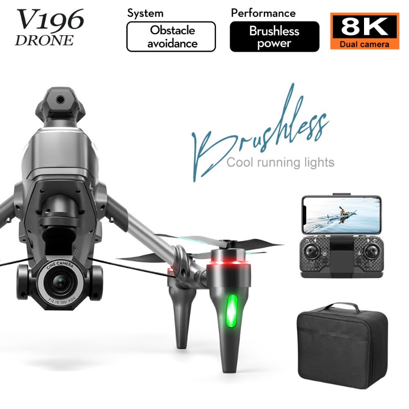 2025 V196 自動障害物回避ドローン 8K HDカメラ - Photography Drone のレビューと価格