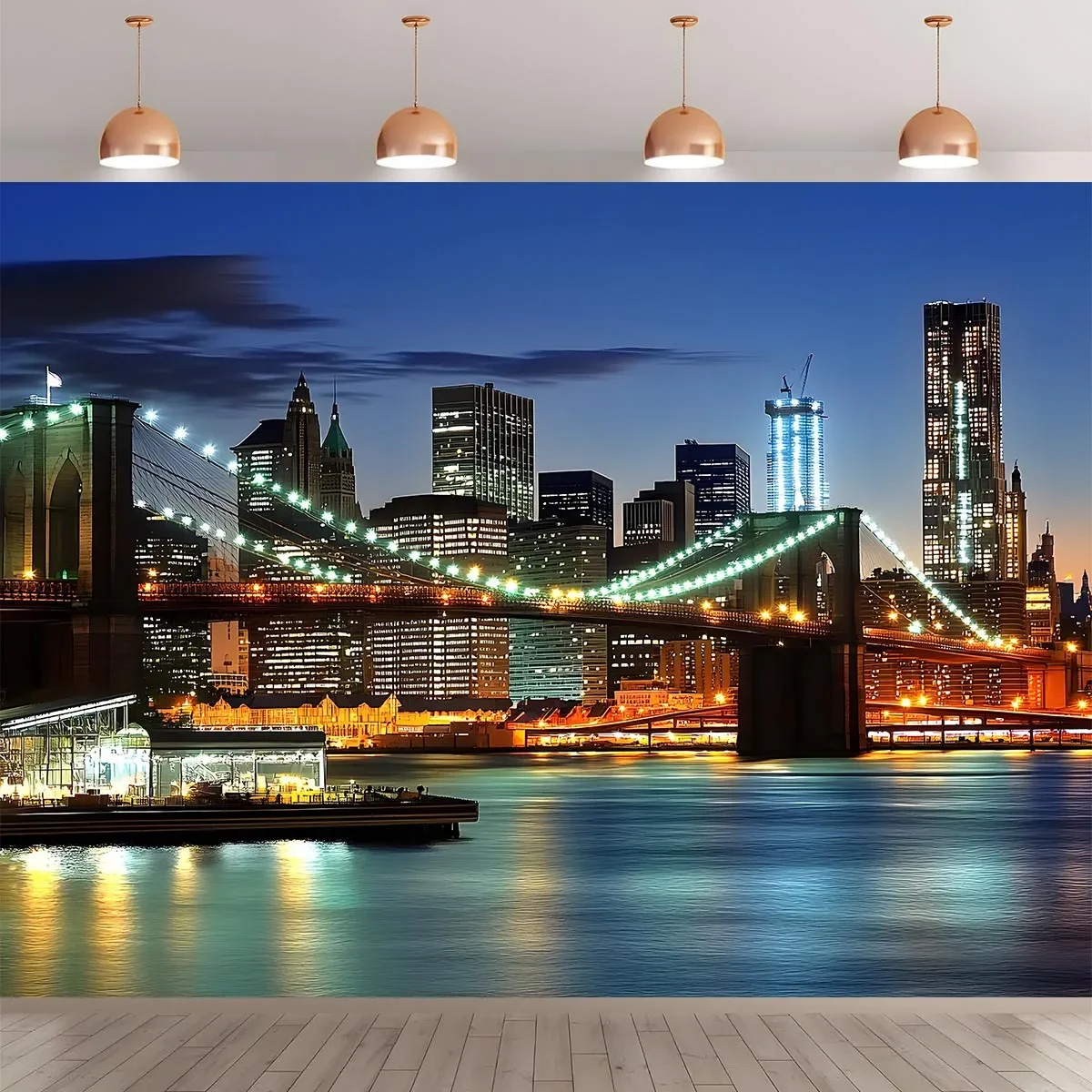 1 ポリエステル繊維ニューヨーク市スカイラインとブルックリン - Photography New York のレビューと価格