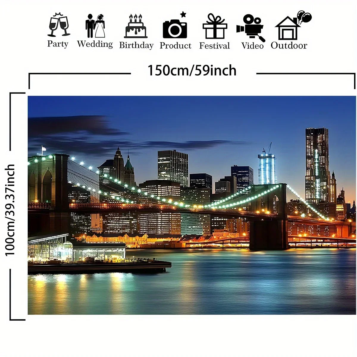 1 ポリエステル繊維ニューヨーク市スカイラインとブルックリン - Photography New York のレビューと価格