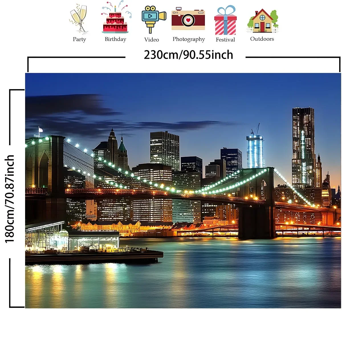 1 ポリエステル繊維ニューヨーク市スカイラインとブルックリン - Photography New York のレビューと価格