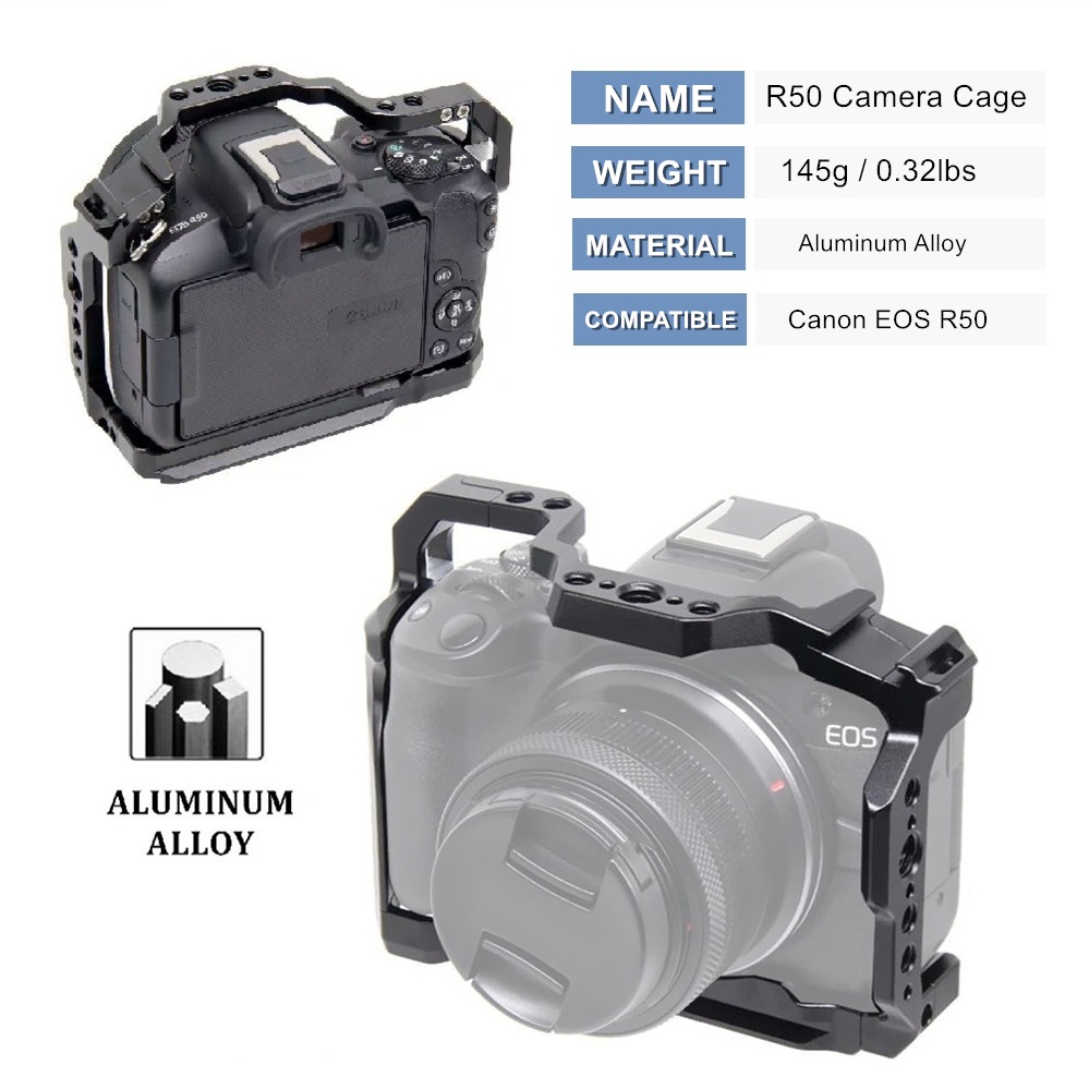 Canon EOS R50用R50カメラケージ、Arca S - Camera Cold Shoe のレビューと価格