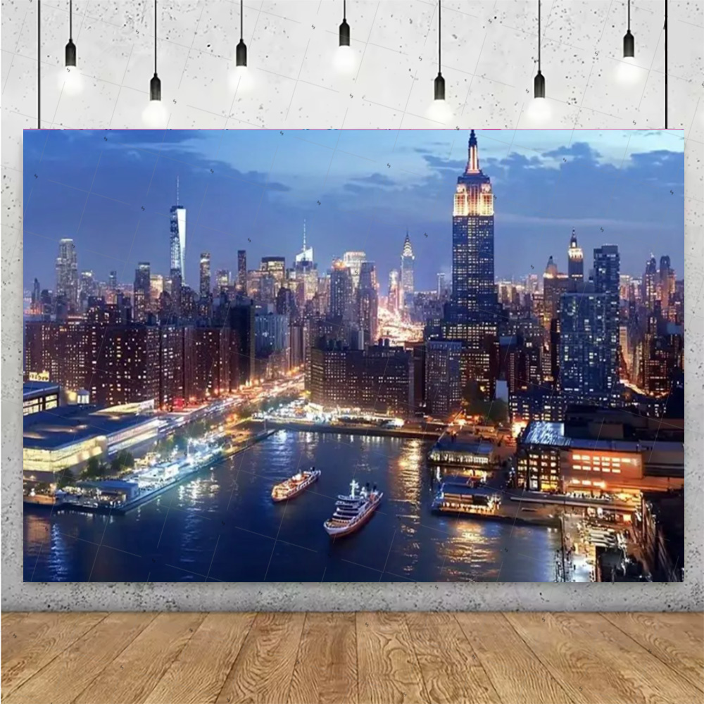 夜景高層ビル背景バナー ニューヨークシティ写真撮影背景用品  - Photography New York のレビューと価格